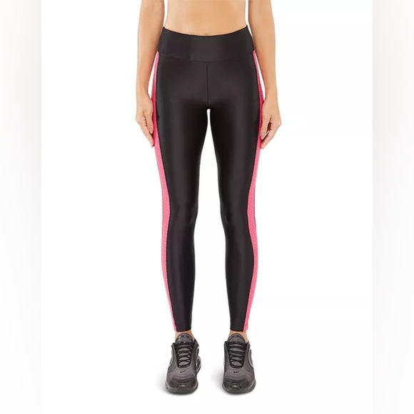 KORAL Dynamic Duo Mesh-Inset Leggings Black Pink Size XXS New Activewear Yoga - Picture 2 of 9